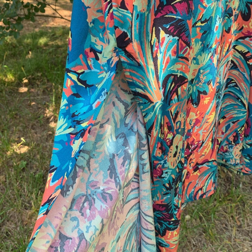 Soft Surroundings Florence Tropicana Embellished Sequin Floral Midi Dress - Picture 8 of 11